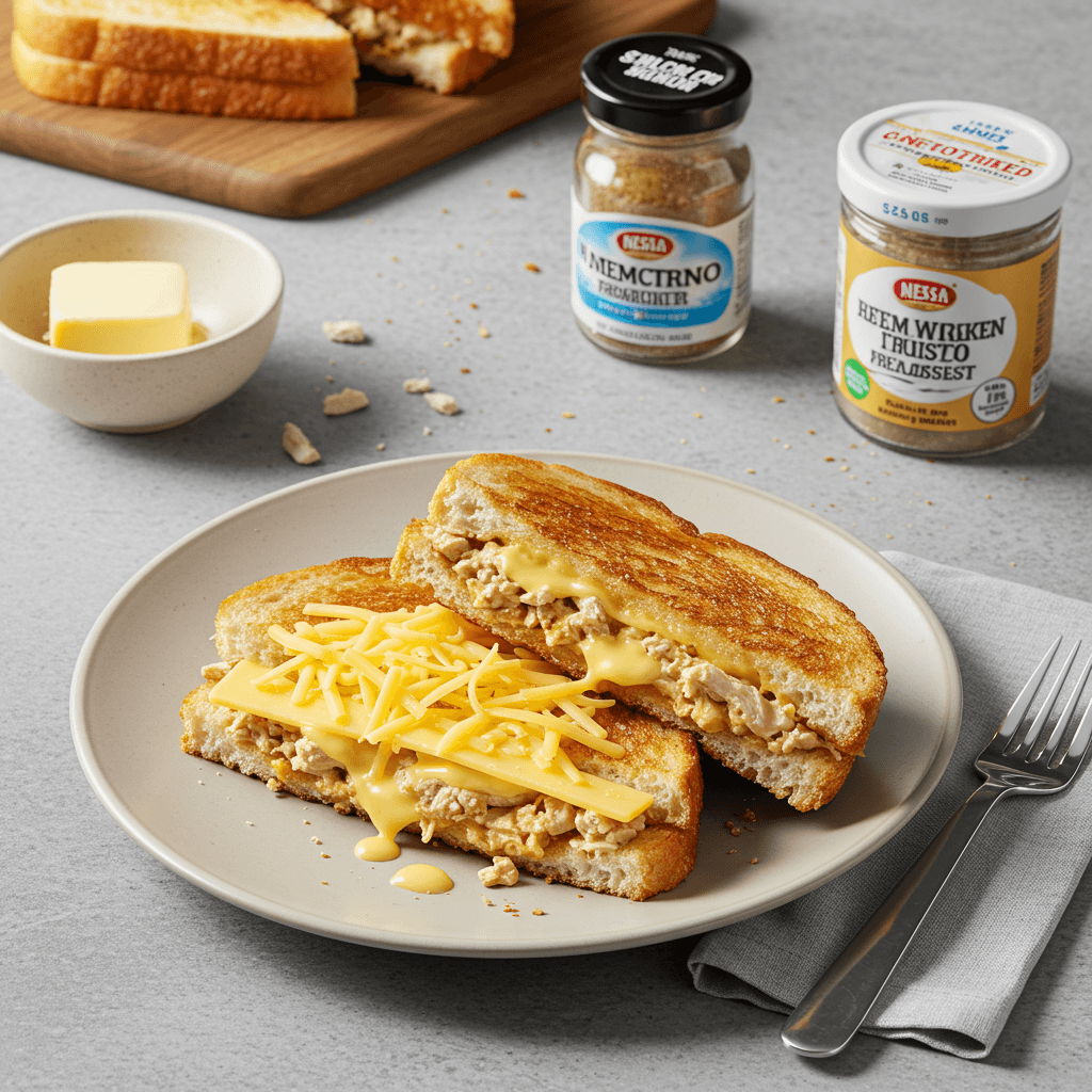 Cheesy Chicken Butter Toast Breakfast