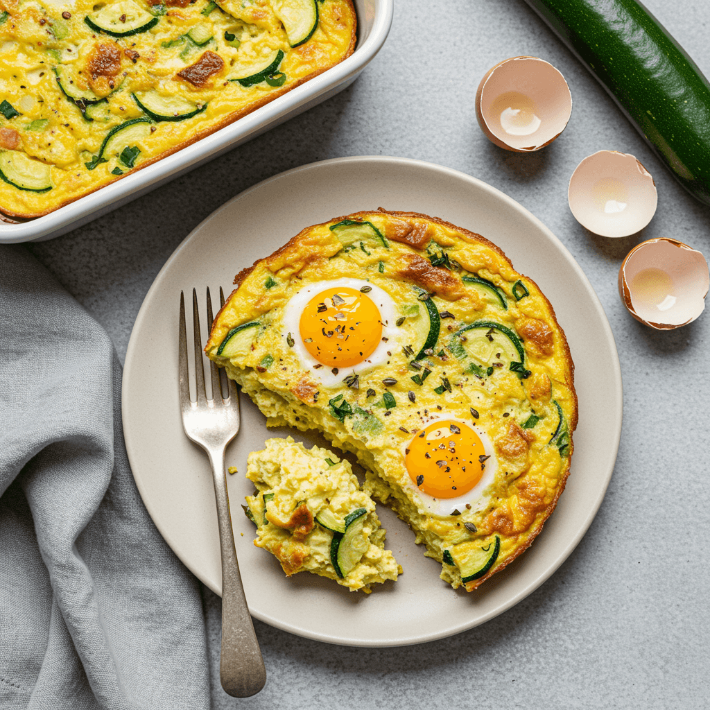Cheesy Zucchini Egg Bake Dinner