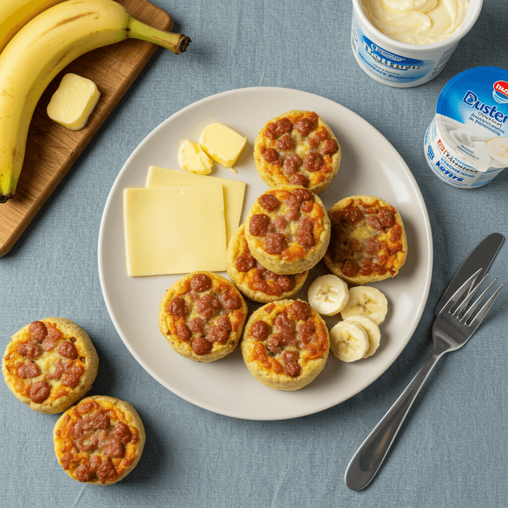 Healthy Banana Sausage Bread Bites