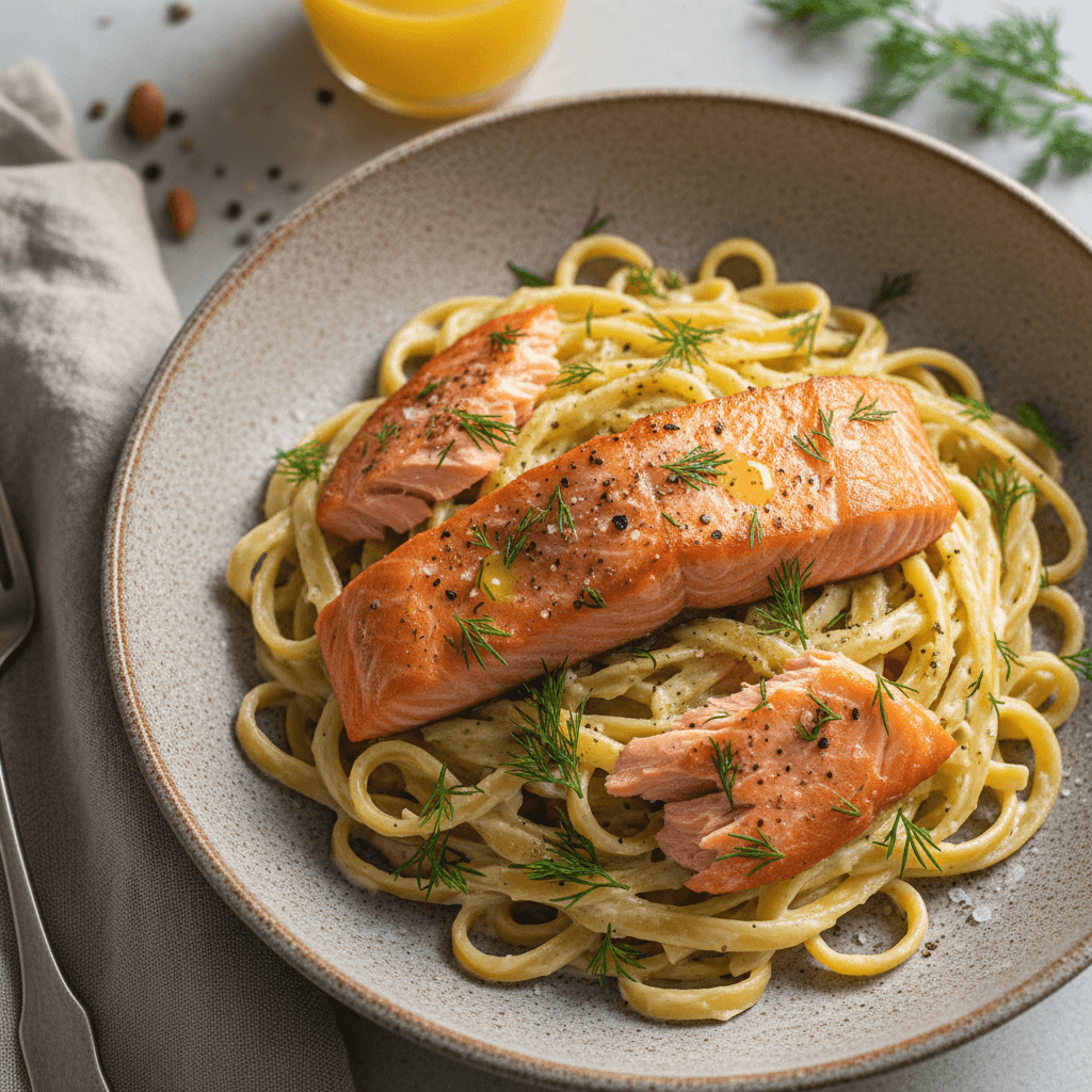 Salmon and Pasta Breakfast