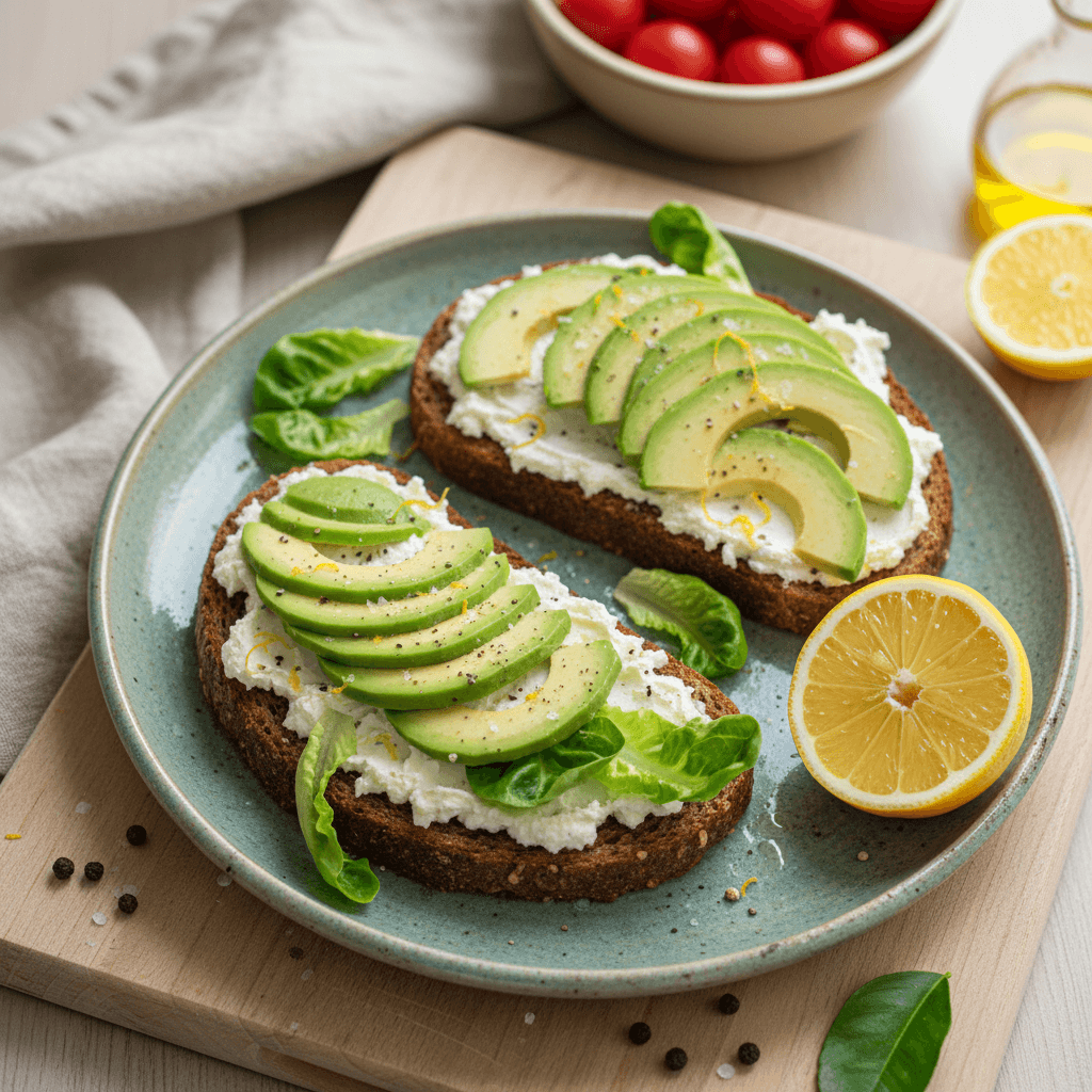 Avocado and Cottage Cheese Cream Sandwich