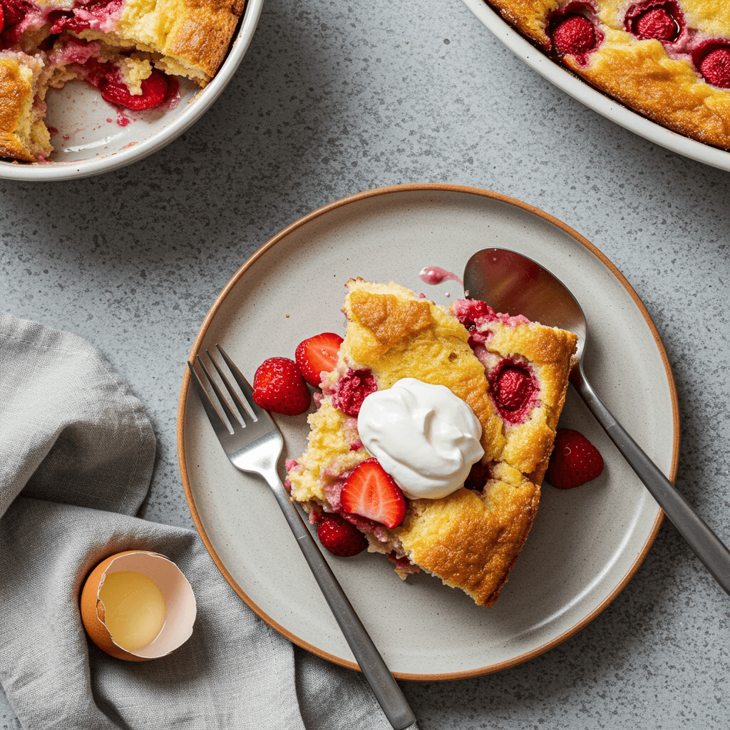 Berry Custard Bread Bake with Cream