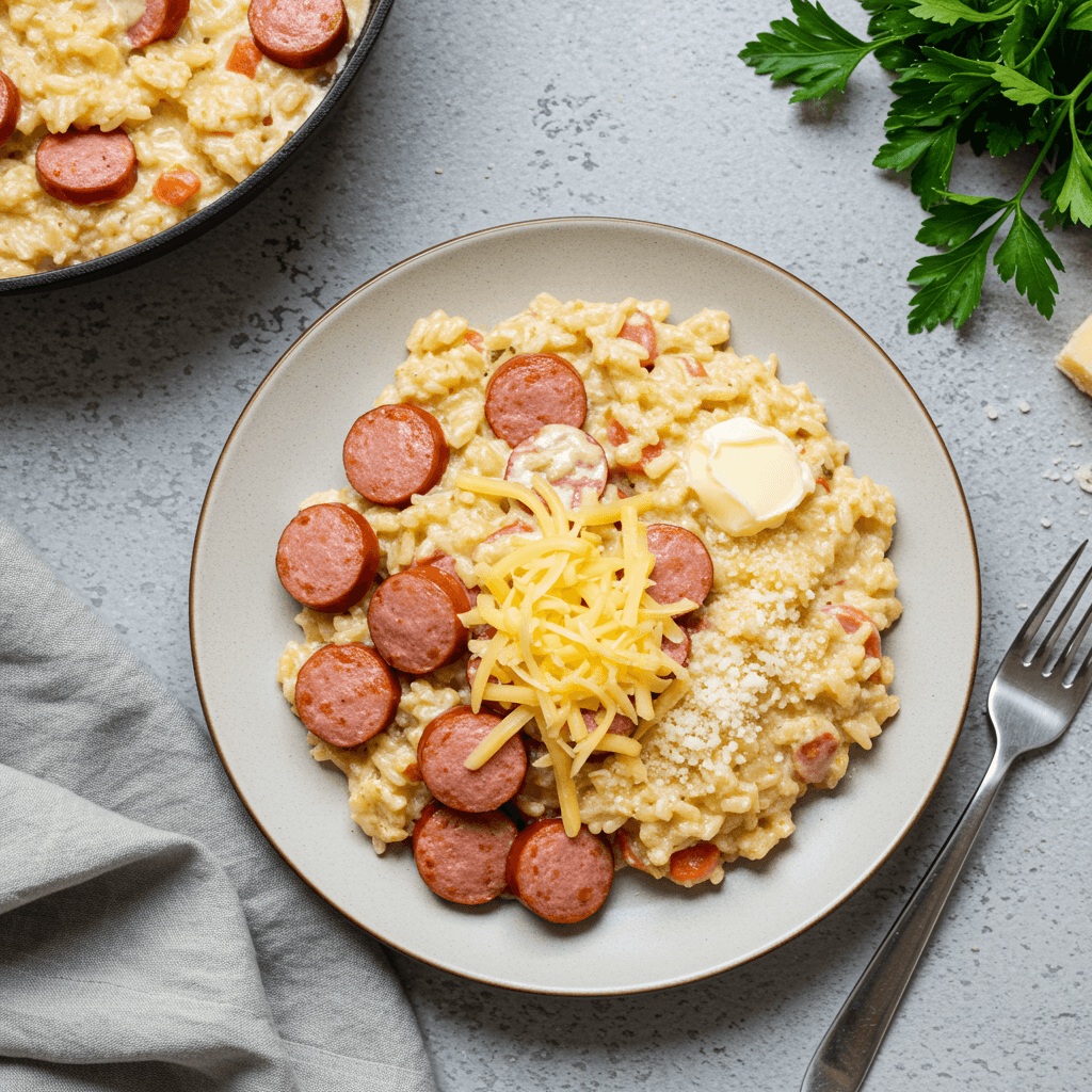 Creamy Sausage and Rice Skillet