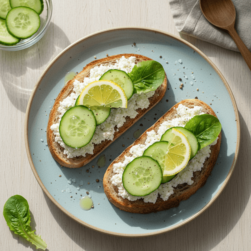 Fresh Cottage Cheese and Vegetable Sandwiches