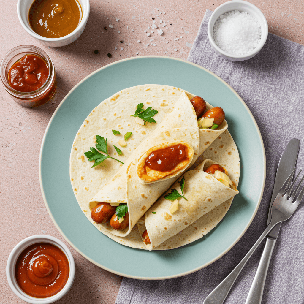 Fun Sausage Tortilla Rolls with Sauces