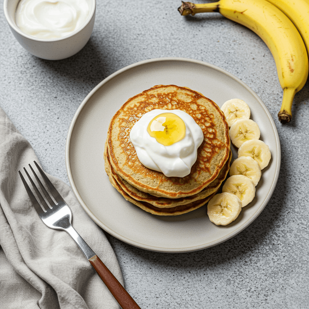 High Protein Banana Yogurt Coconut Flour Pancakes