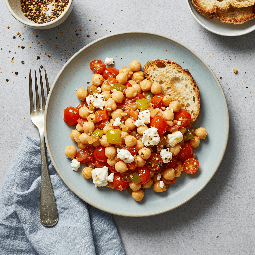 Pan-Fried Chickpea and Feta Dinner
