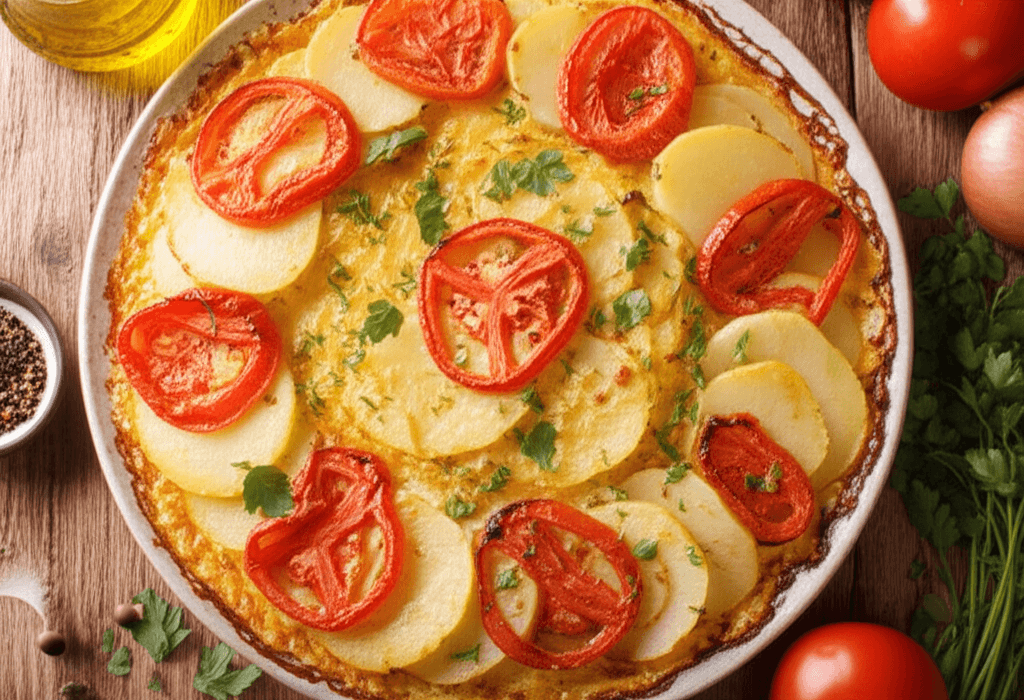 Potato and Egg Bake with Tomatoes