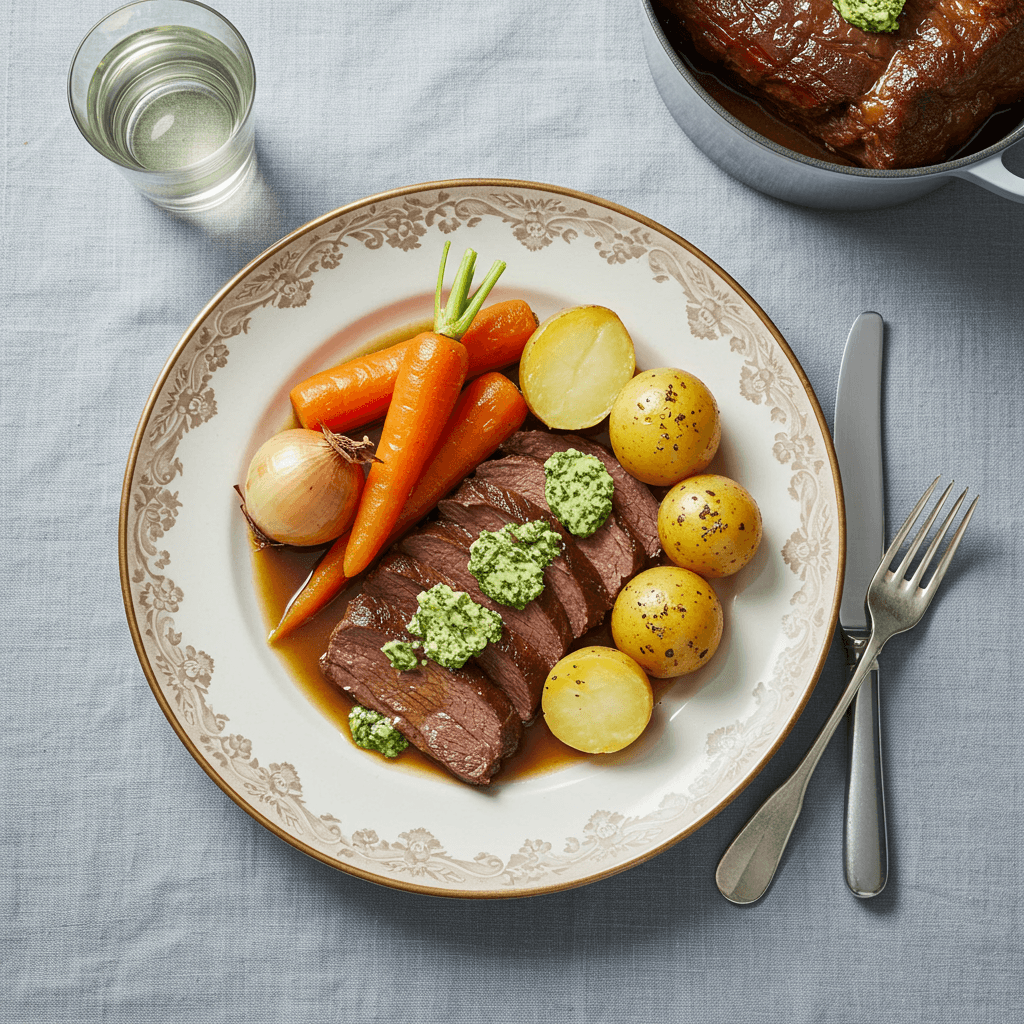 Royal Boiled Beef with Herb Butter & Root Vegetables