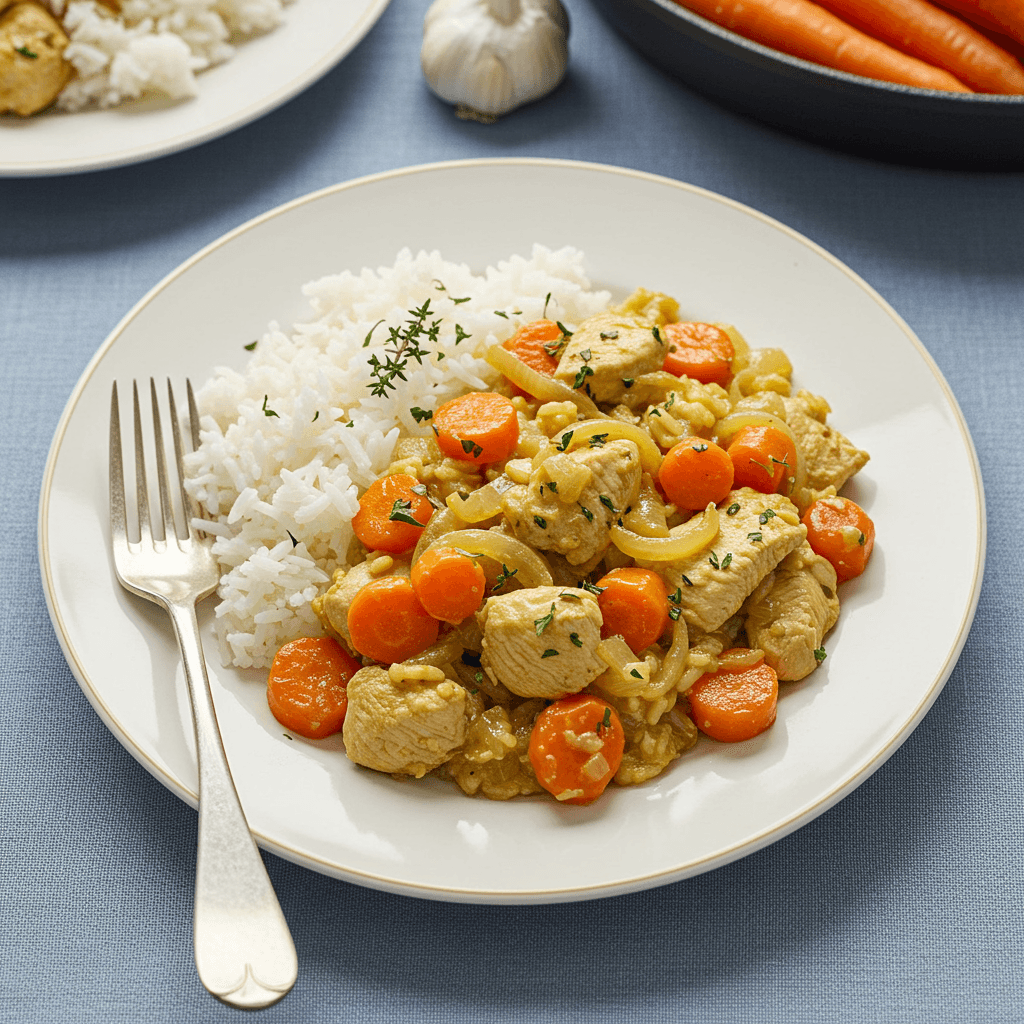 Royal Dairy-Free Chicken and Rice with Carrots and Onion