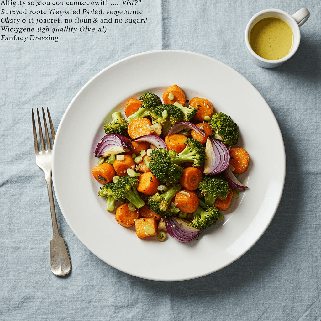 Royal Roasted Vegetable Salad with Fancy Dressing