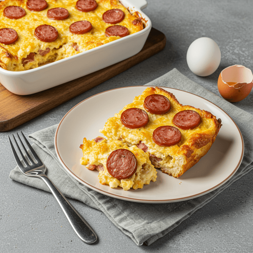 Royal Sausage Egg and Bread Bake