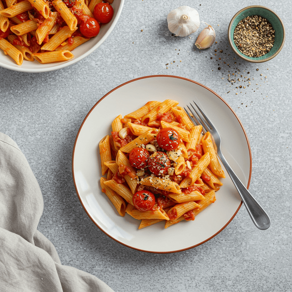 Speedy Tomato Pasta with Garlic and Parmesan