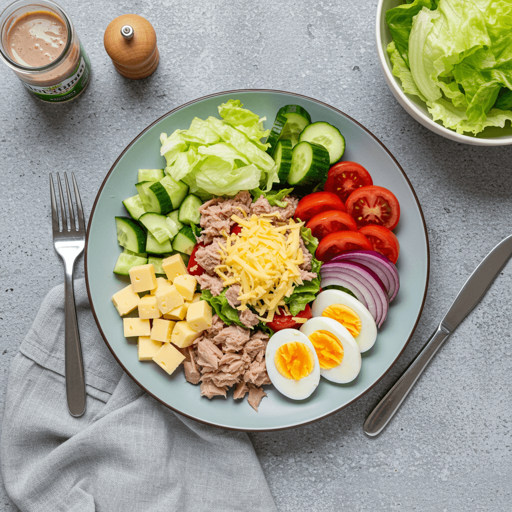 Tuna and Egg Salad with Crisp Veggies