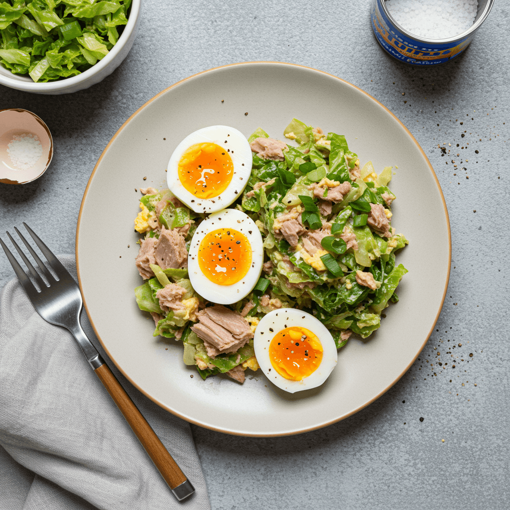 Tuna Egg Cabbage Snack Pot