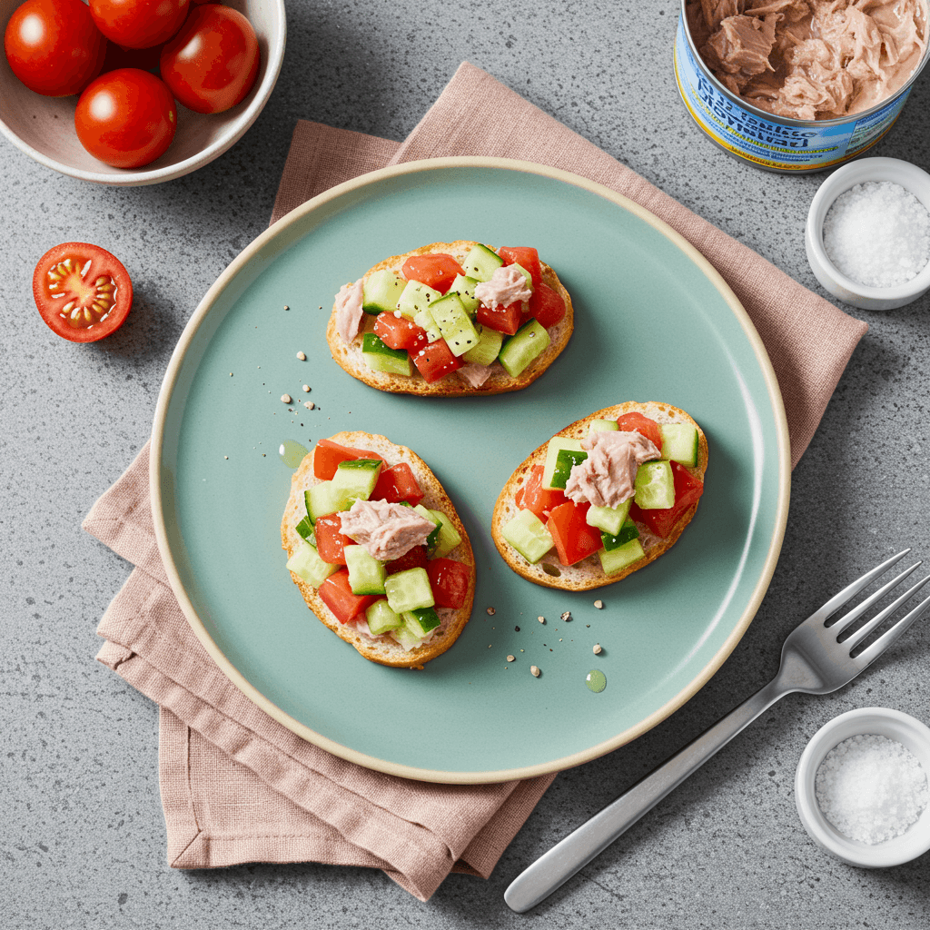 Tuna Tomato Cucumber Refreshing Snack